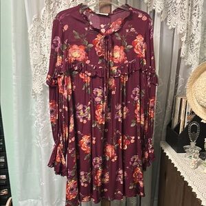 Altar’d State Printed Floral Gauze Dress Sz L NWT
